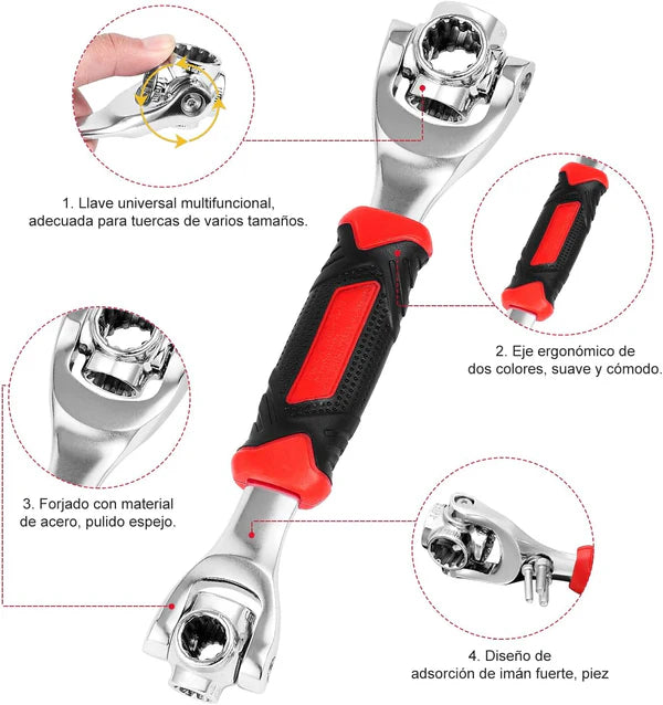 Llave inglesa multiusos 48 accesorios en 1