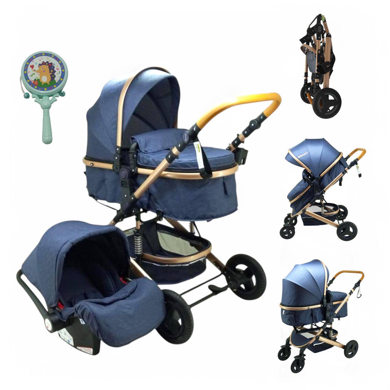 REF EL-5035 Coche Paseador Moisés con Porta Bebé para Carros + Accesorios + Obsequios.