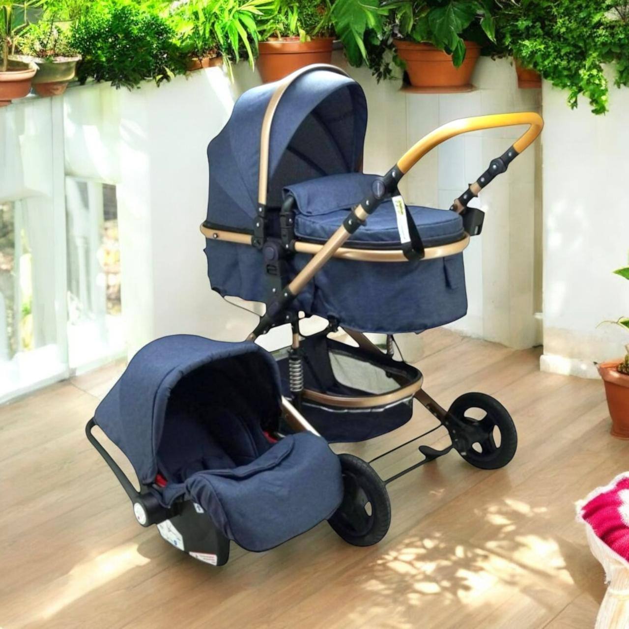 REF EL-5035 Coche Paseador Moisés con Porta Bebé para Carros + Accesorios + Obsequios.