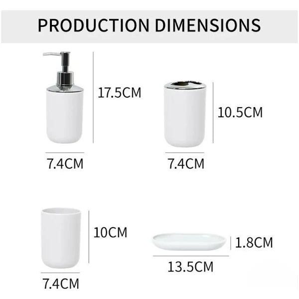 Set Accesorios 4 Piezas Para Baño